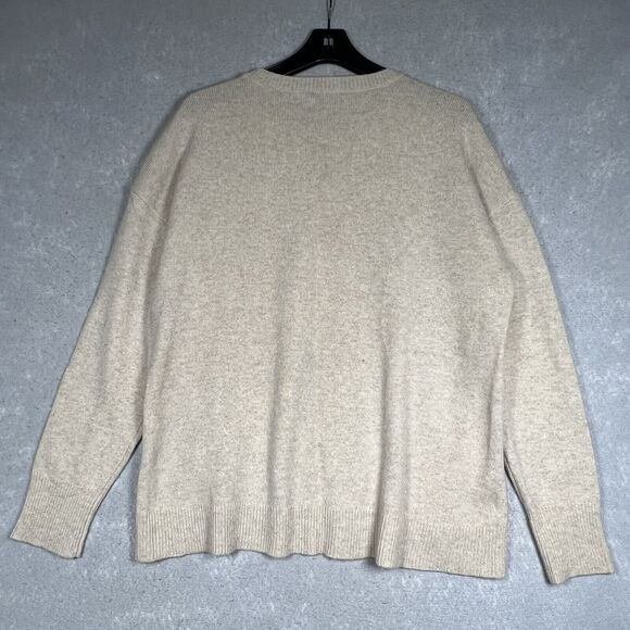J. Crew Sweater Womens X-Large Beige 100% Wool Rhinestone Pullover Long Sleeve - Picture 6 of 8